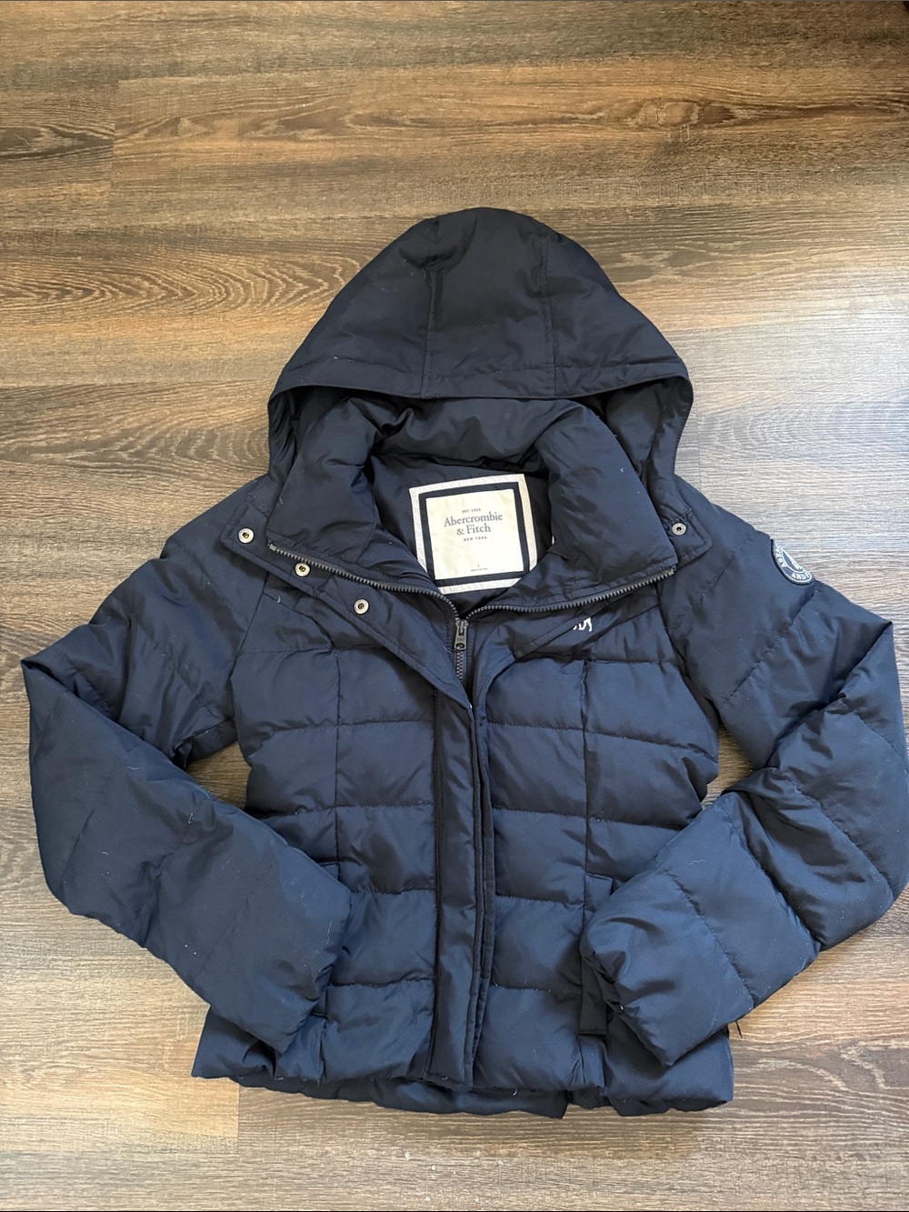 Abercrombie & Fitch Navy Quilted Puffer Jacket